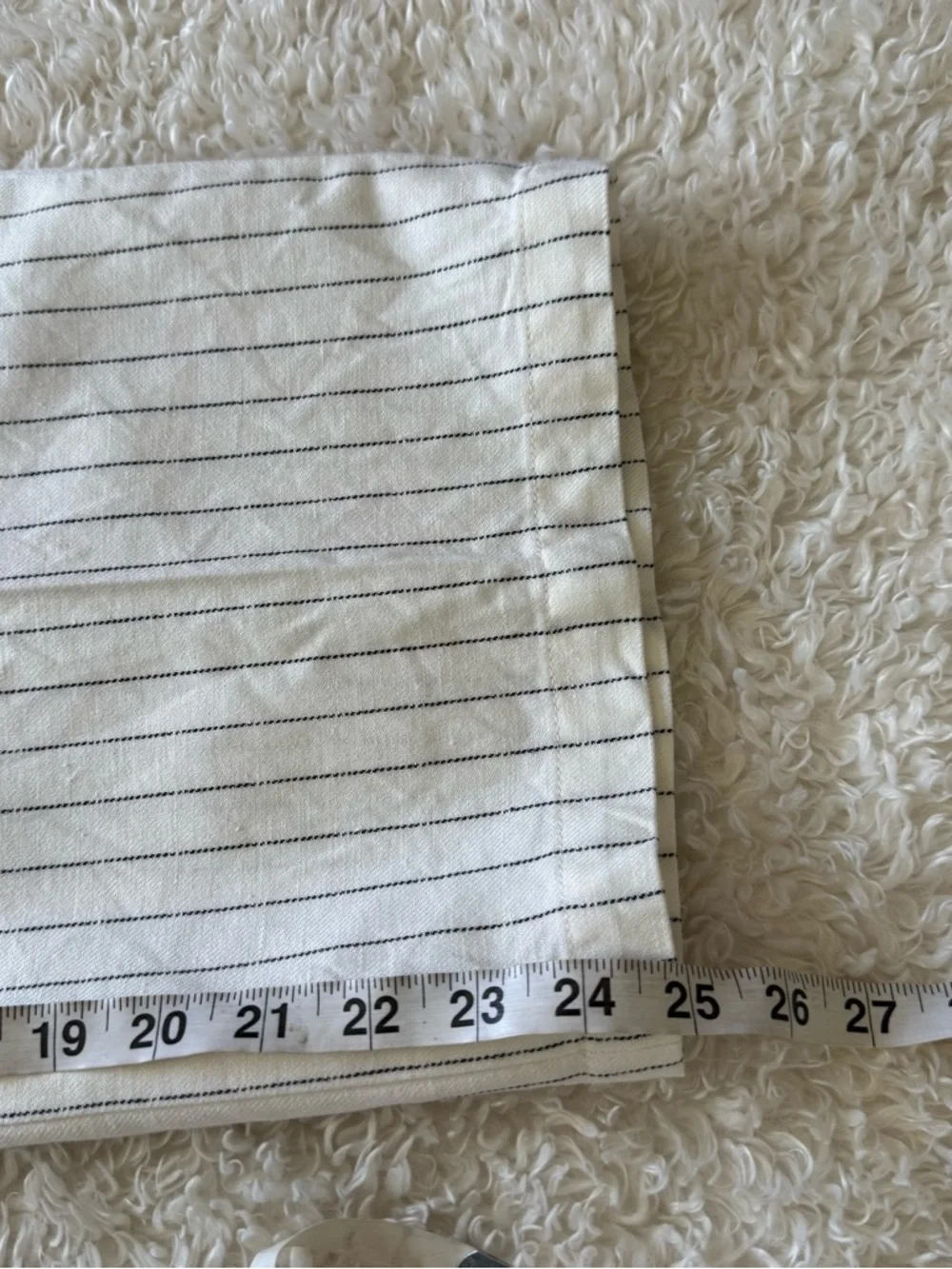 Rag & Bone Dylan Cropped Cream Pinstripe Wide Leg Pants Women Sz 8 Linen Cotton - Picture 8 of 13